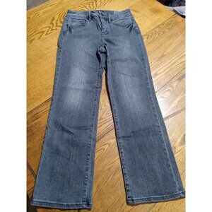 NYDJ Jeans Womens 4 Gray Grey MARILYN STRAIGHT Preowned Casual Work Used Hip